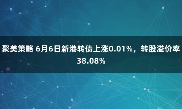 聚美策略 6月6日新港转债上涨0.01%，转股溢价率38.08%